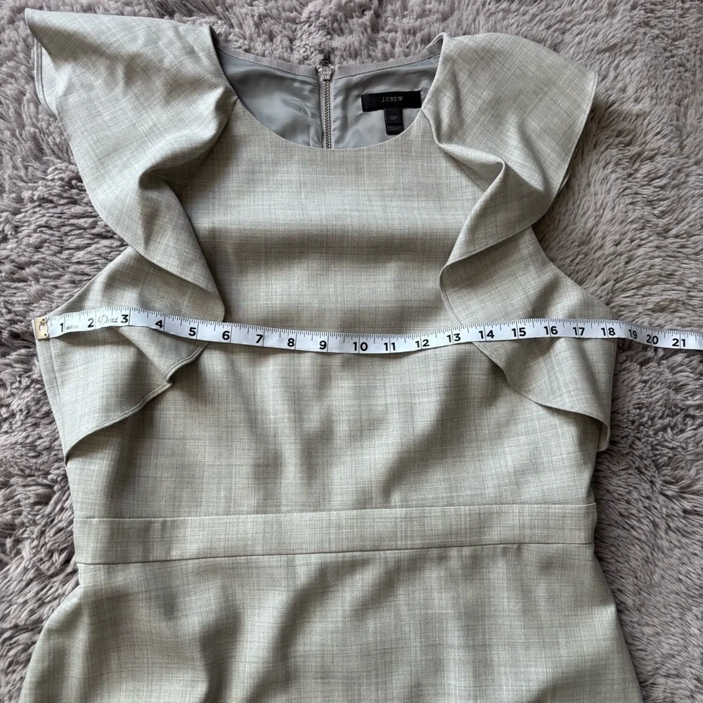 NWT J Crew ruffle sleeve sheath dress 100% wool